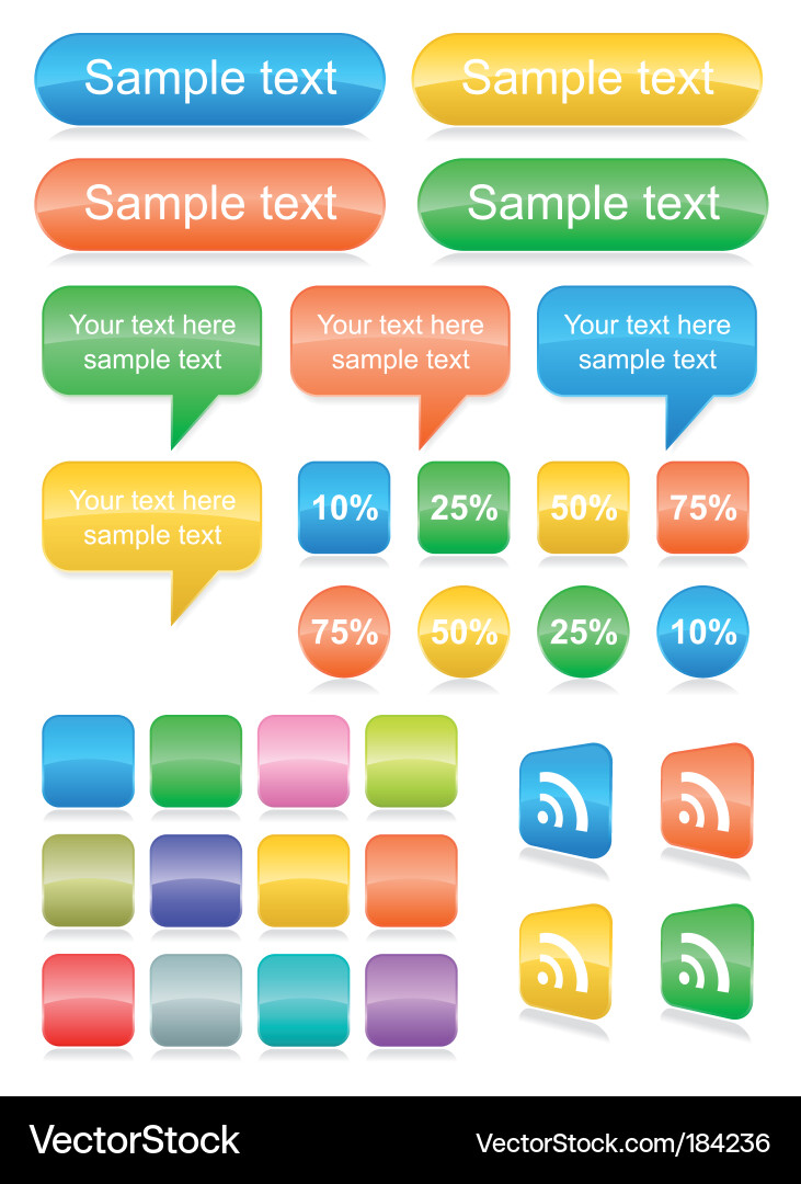 Modern Web Buttons Collection vector image