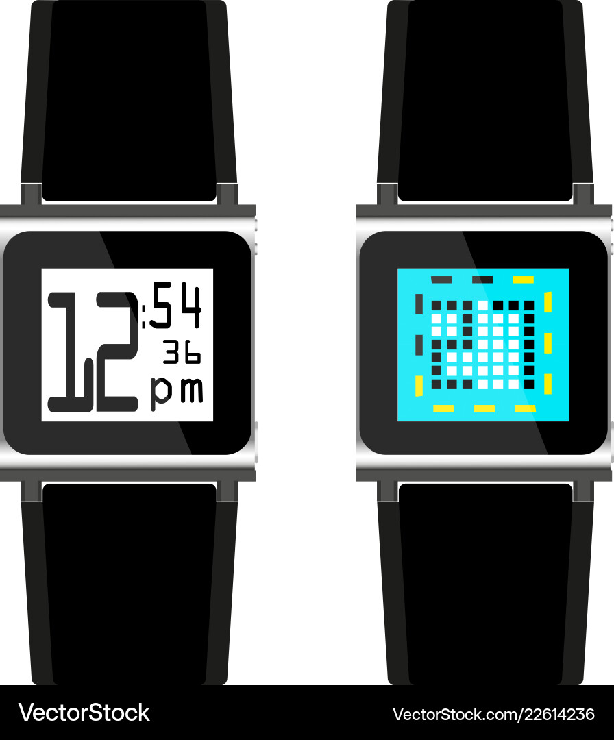 Network of hours with a color display on white Network of hours with a color display on white vector image