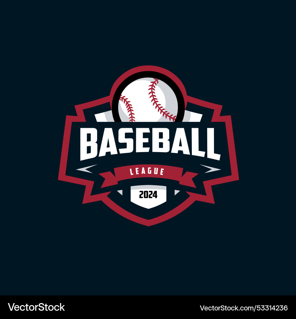 Premium Baseball Liga 2024 Emblem Logo Premium Baseball Liga 2024 Emblem Logo vektorbild