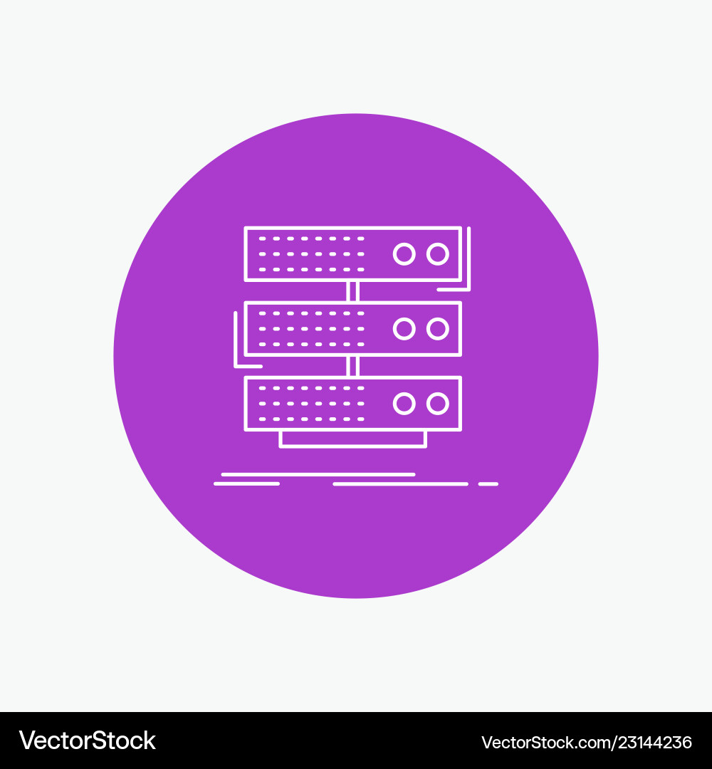 Server storage rack database data white line icon Server storage rack database data white line icon vector image