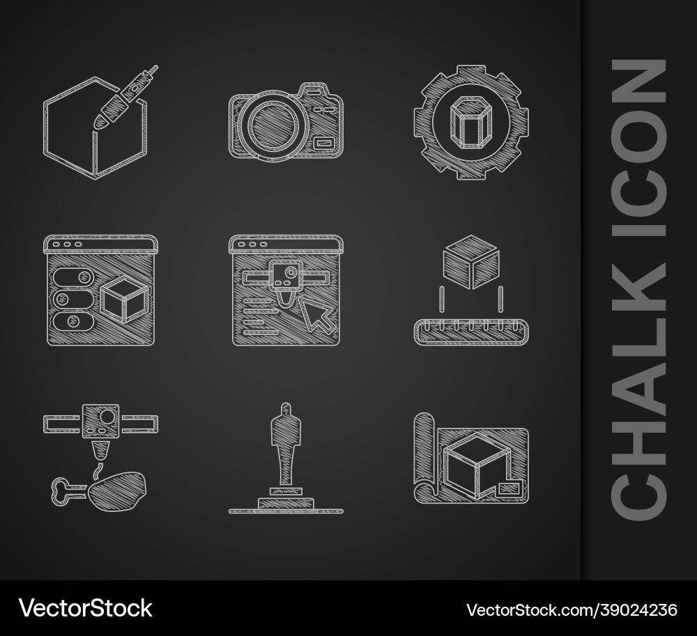 Set 3d printer setting model graphing paper Set 3d printer setting model graphing paper vector image