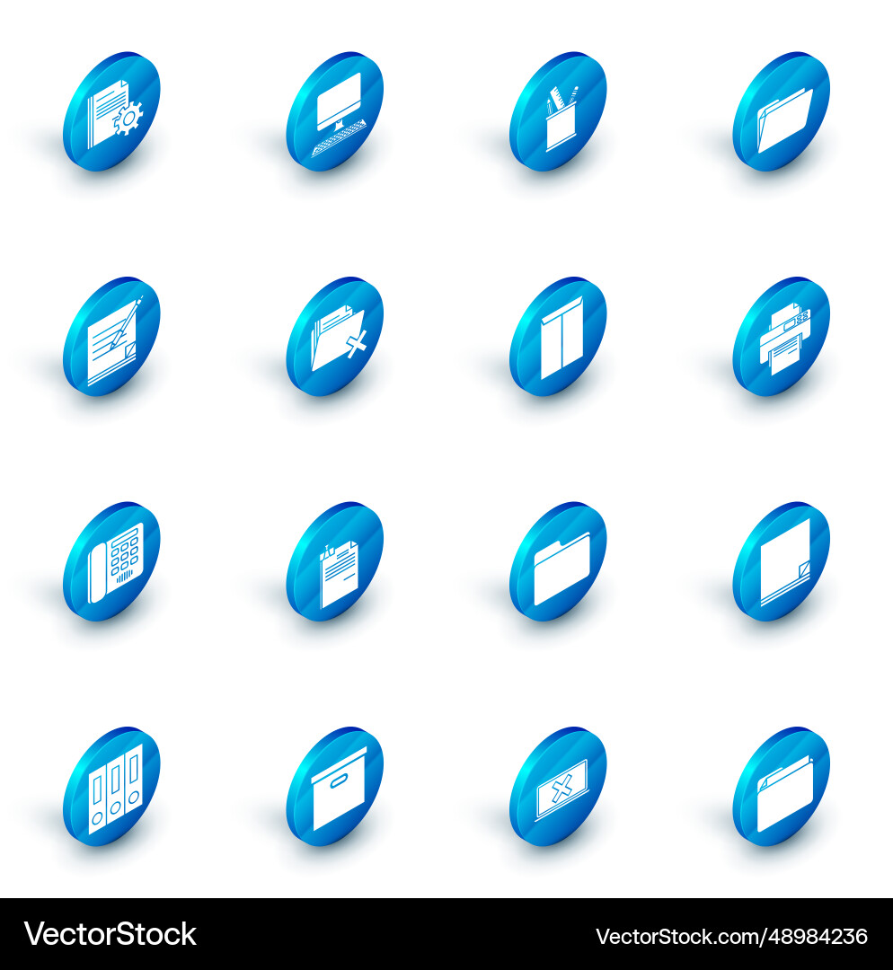 Set computer monitor with keyboard pencil case Vector Image