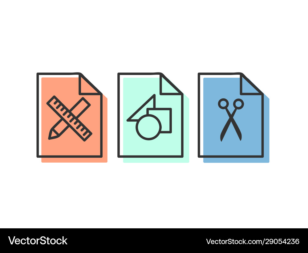 Set of Linear Document Icons vector image