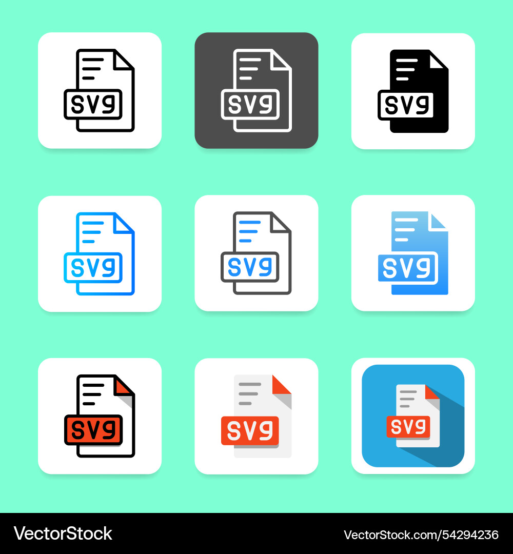 Set svg file type icon can be used for website ui Set svg file type icon can be used for website ui vector image