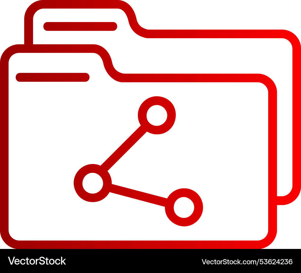 Share folder line gradient icon Vector Image