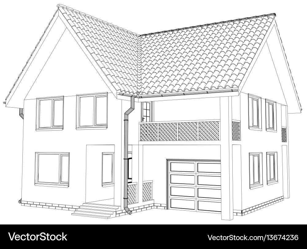 Sketch house eps 10 vector image