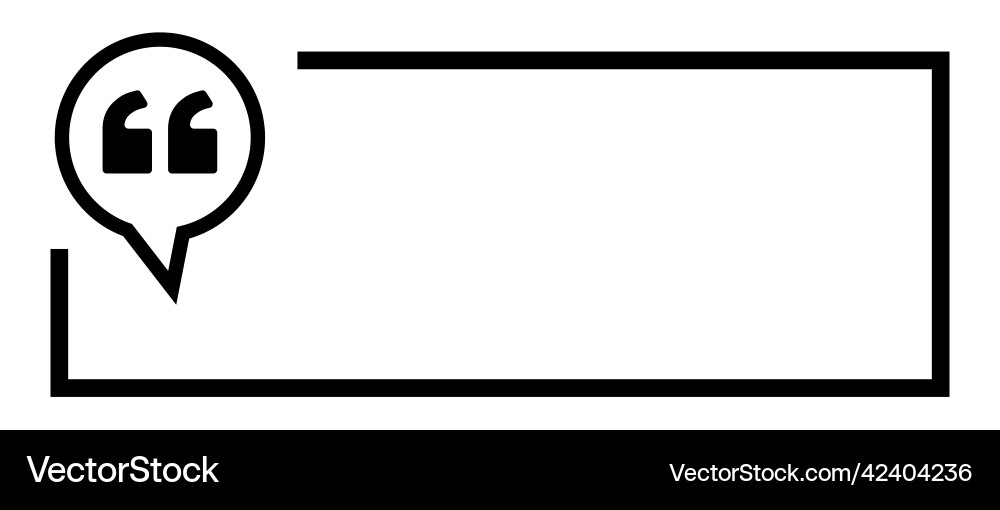 Square box with double quotation callout and copy Square box with double quotation callout and copy vector image