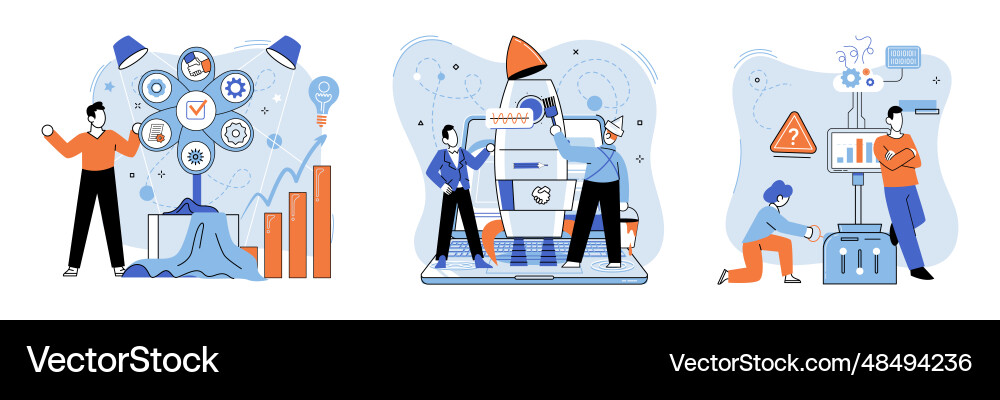 Team solving complex problems teamwork Team solving complex problems teamwork vector image