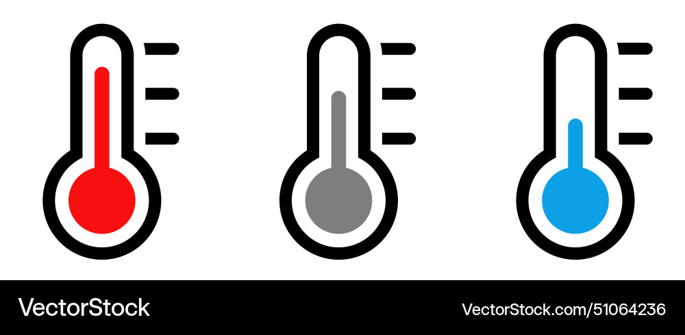 Temperature icon set thermometer showing Vector Image