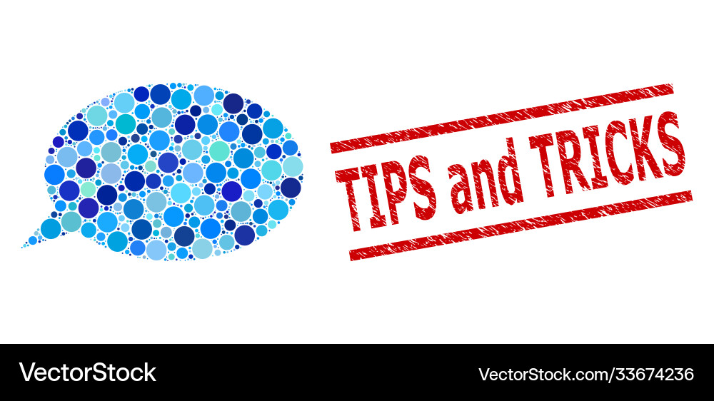 Textured tips and tricks stamp print message Vector Image