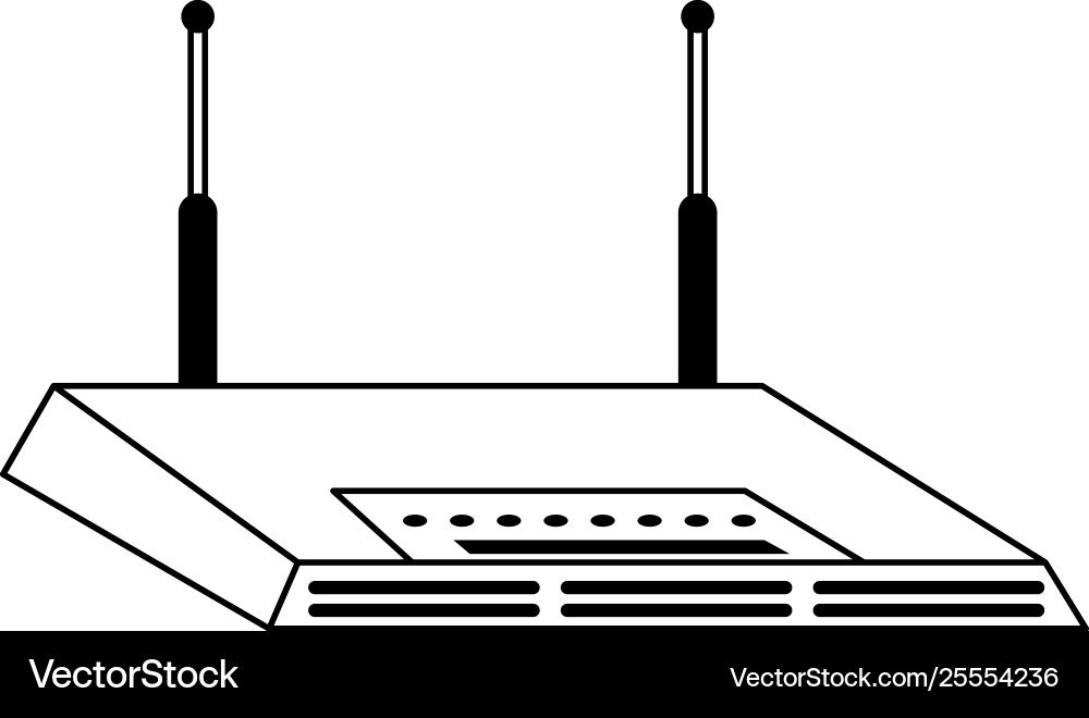 Wifi router device isolated symbol in black Wifi router device isolated symbol in black vector image