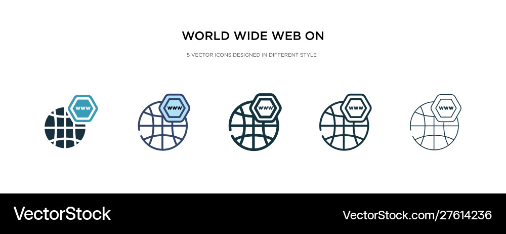 World wide web on grid icon in different style World wide web on grid icon in different style vector image
