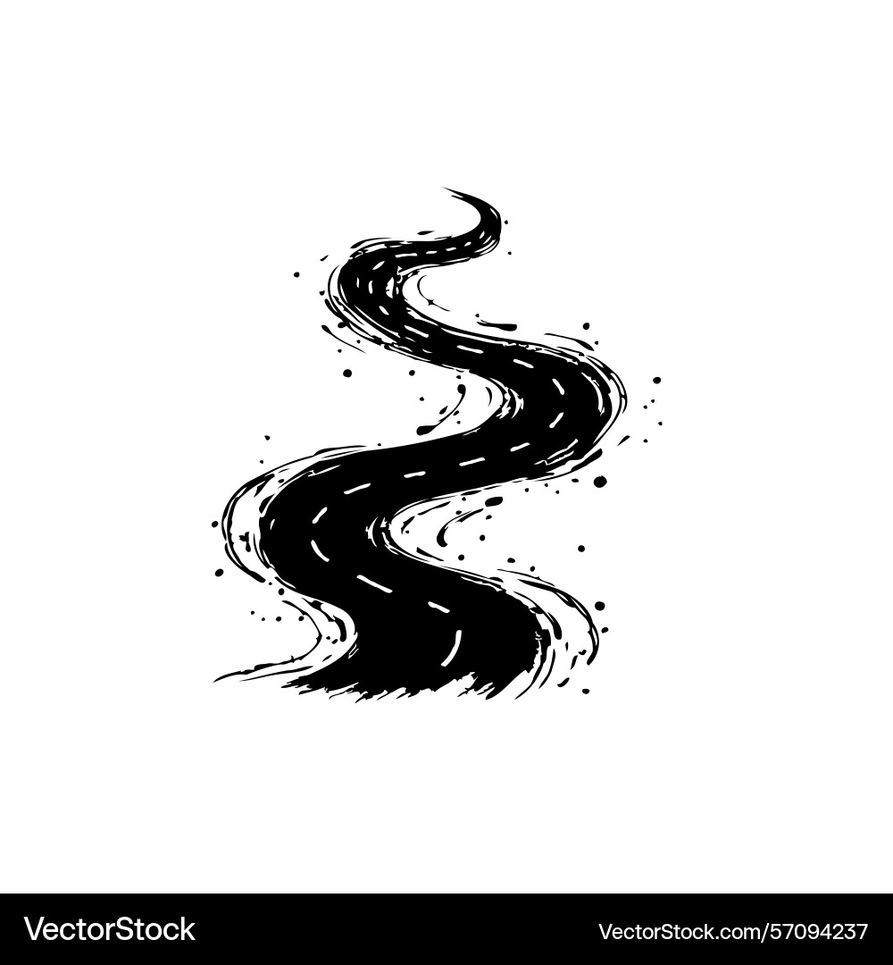 Abstract winding road design element for path Vector Image