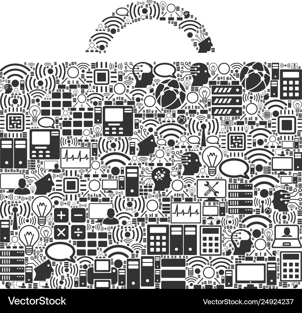 Case composition icon for bigdata and computing Case composition icon for bigdata and computing vector image