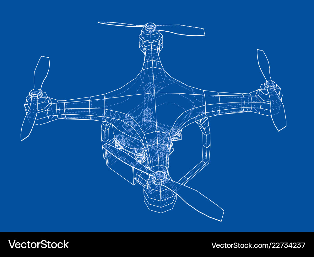 Drone concept rendering of 3d Vector Image