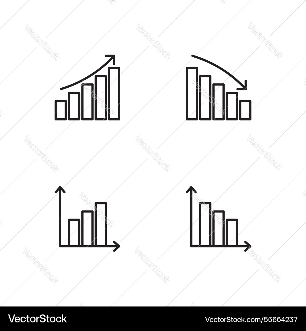 Graph icon set and chart Graph icon set and chart Vector Image