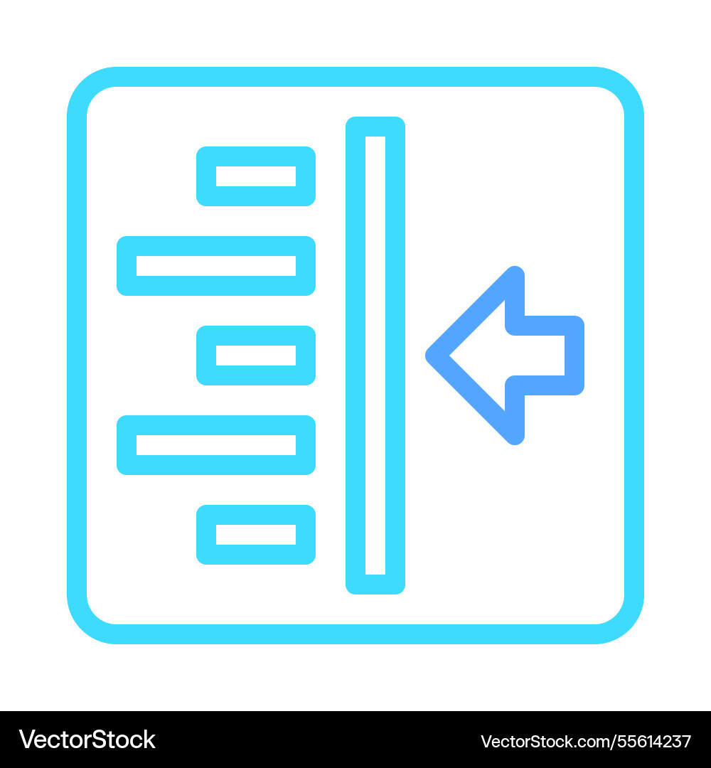 Indentation icon indicating text alignment left Vector Image