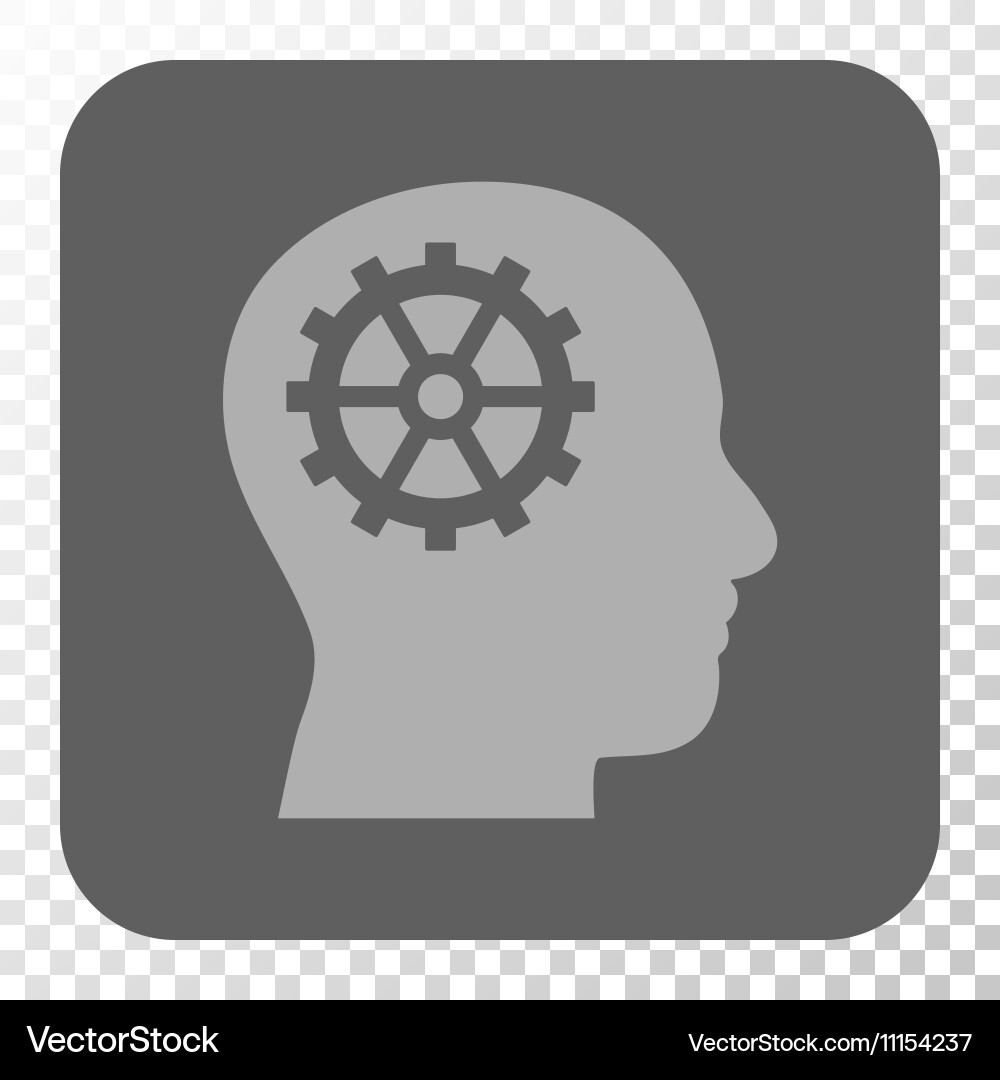 Intellect rounded square button Vector Image