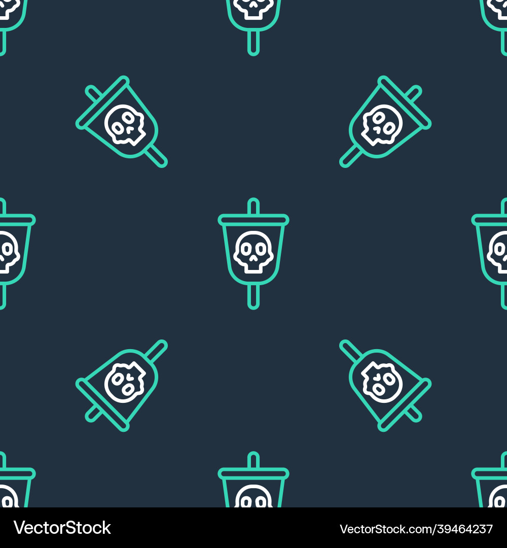 Line pirate flag icon isolated seamless pattern Vector Image