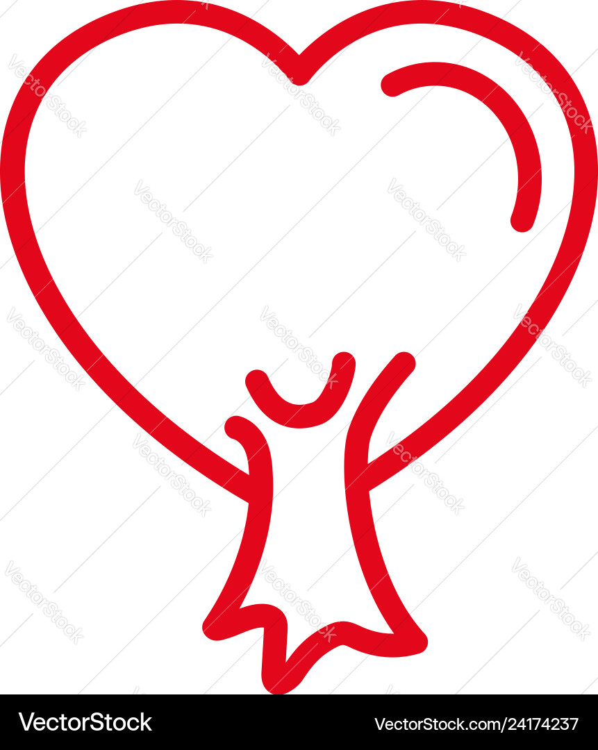 Love with tree trunks twigs and root icon simple Love with tree trunks twigs and root icon simple vector image