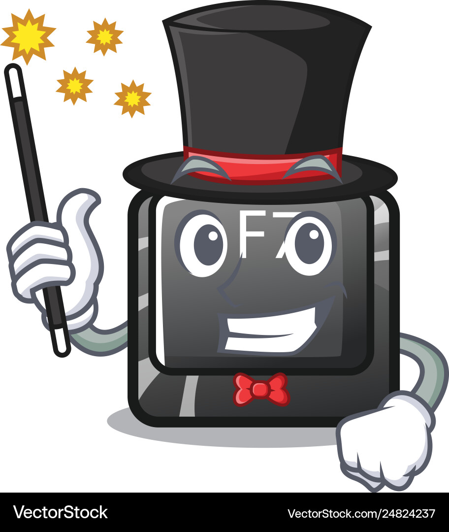 Magician button f7 isolated in character Magician button f7 isolated in character vector image