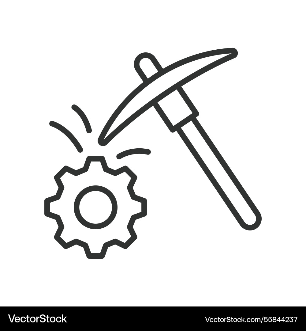Mining industry icon in line design minerals Vector Image