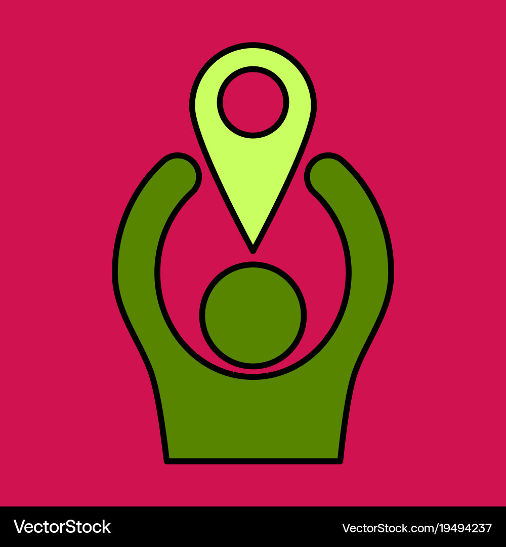 Navigation geolocation icon in flat design vector image