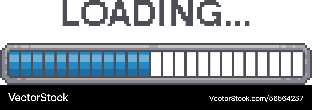 Pixel loading bar retro 8 bit game interface Pixel loading bar retro 8 bit game interface vector image