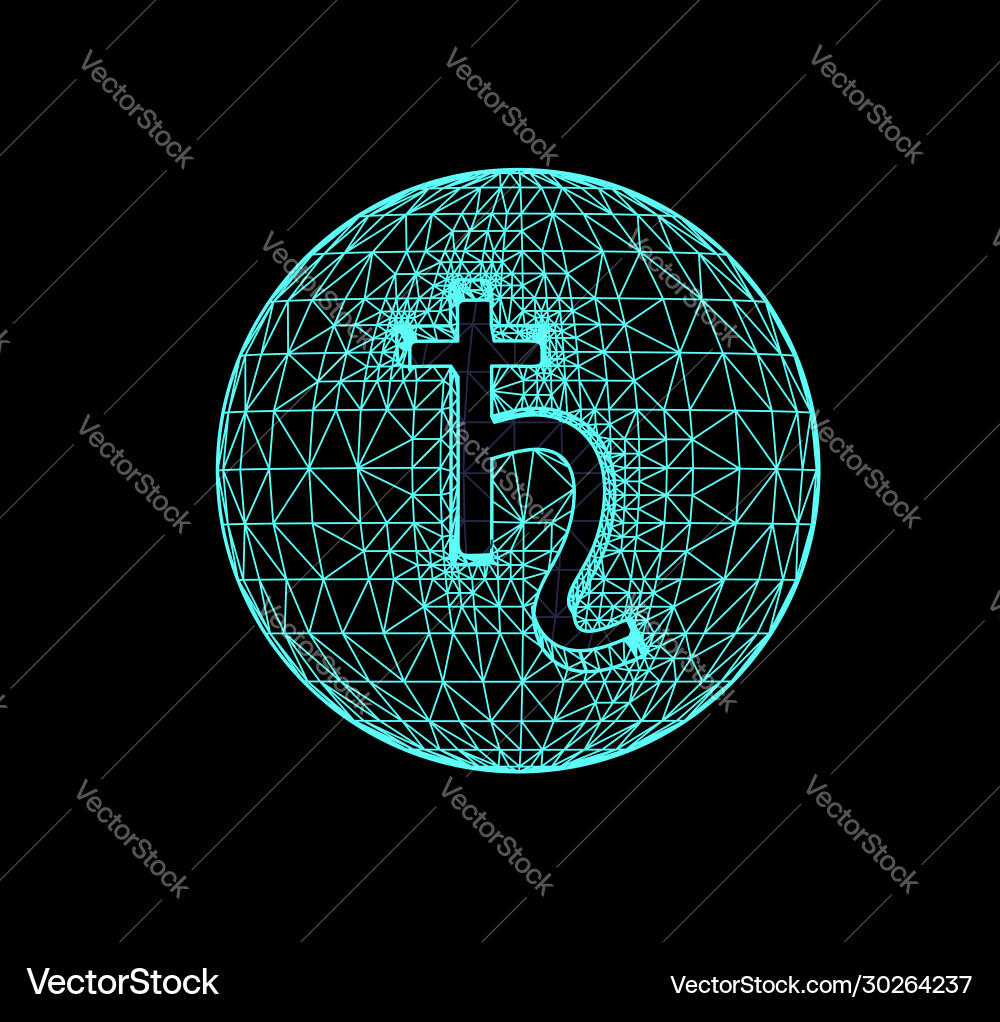 Planet saturn in form polygonal mesh Planet saturn in form polygonal mesh vector image