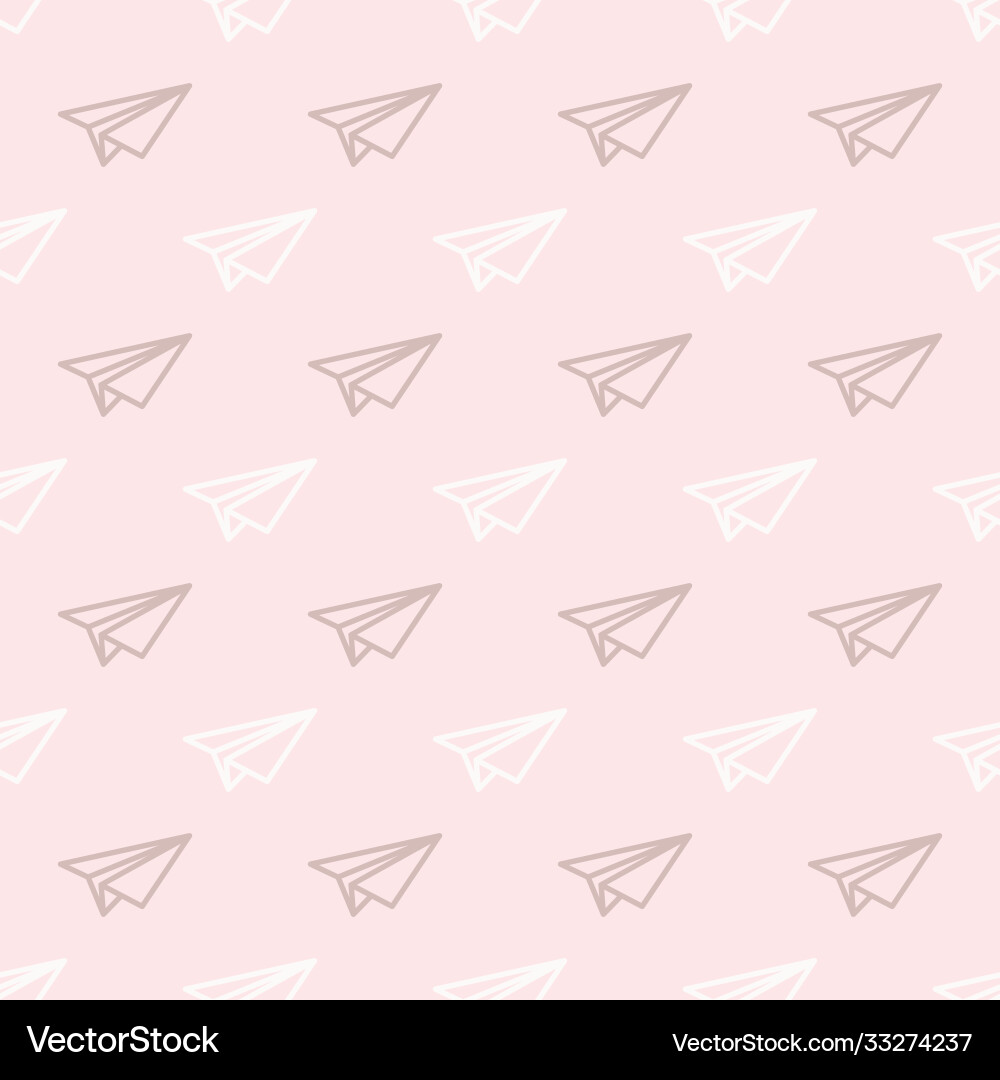 Seamless repeat pattern design with paper planes Seamless repeat pattern design with paper planes vector image