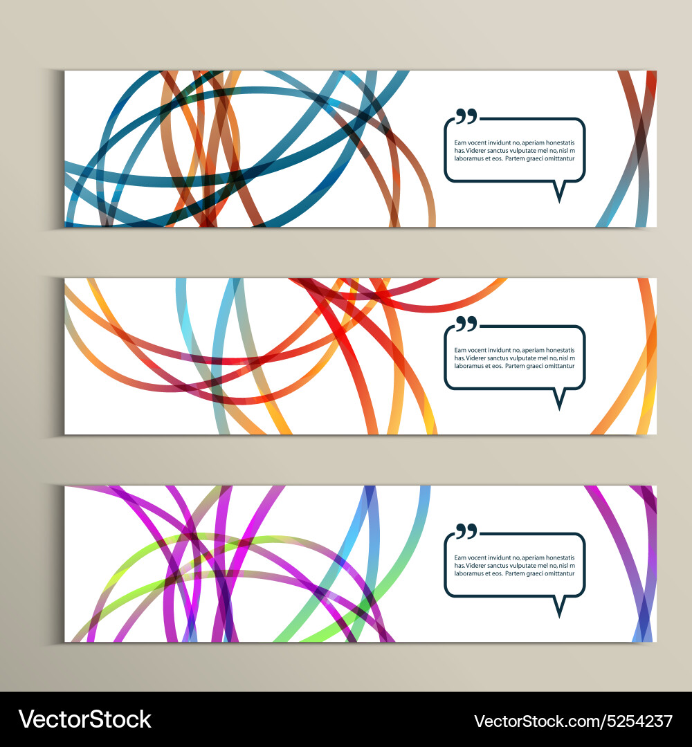 Set of color line banners for abstract design vector image