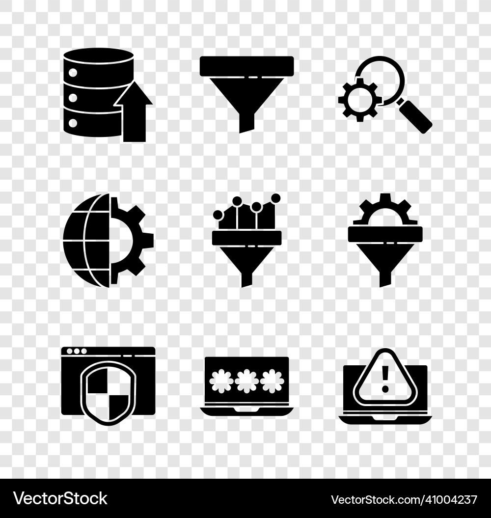 Set server data web hosting sales funnel Set server data web hosting sales funnel vector image