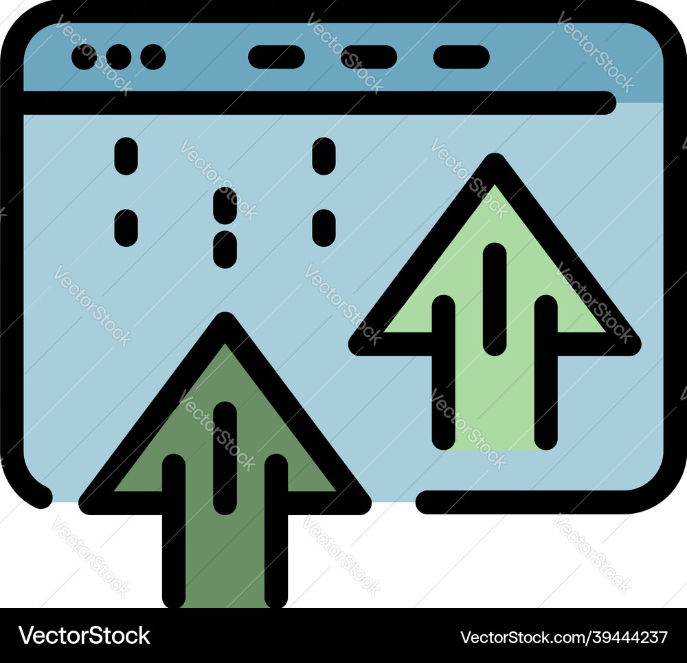 Software window arrows icon color outline Vector Image