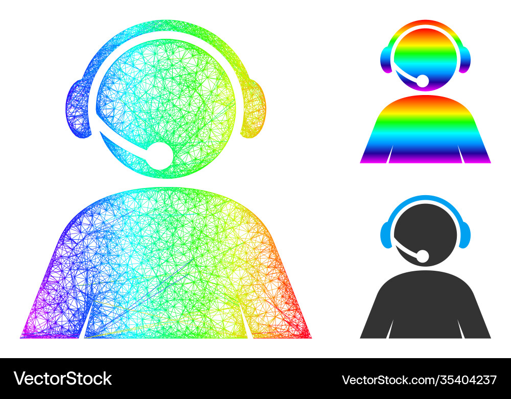Spectral linear gradient call center operator icon Spectral linear gradient call center operator icon vector image