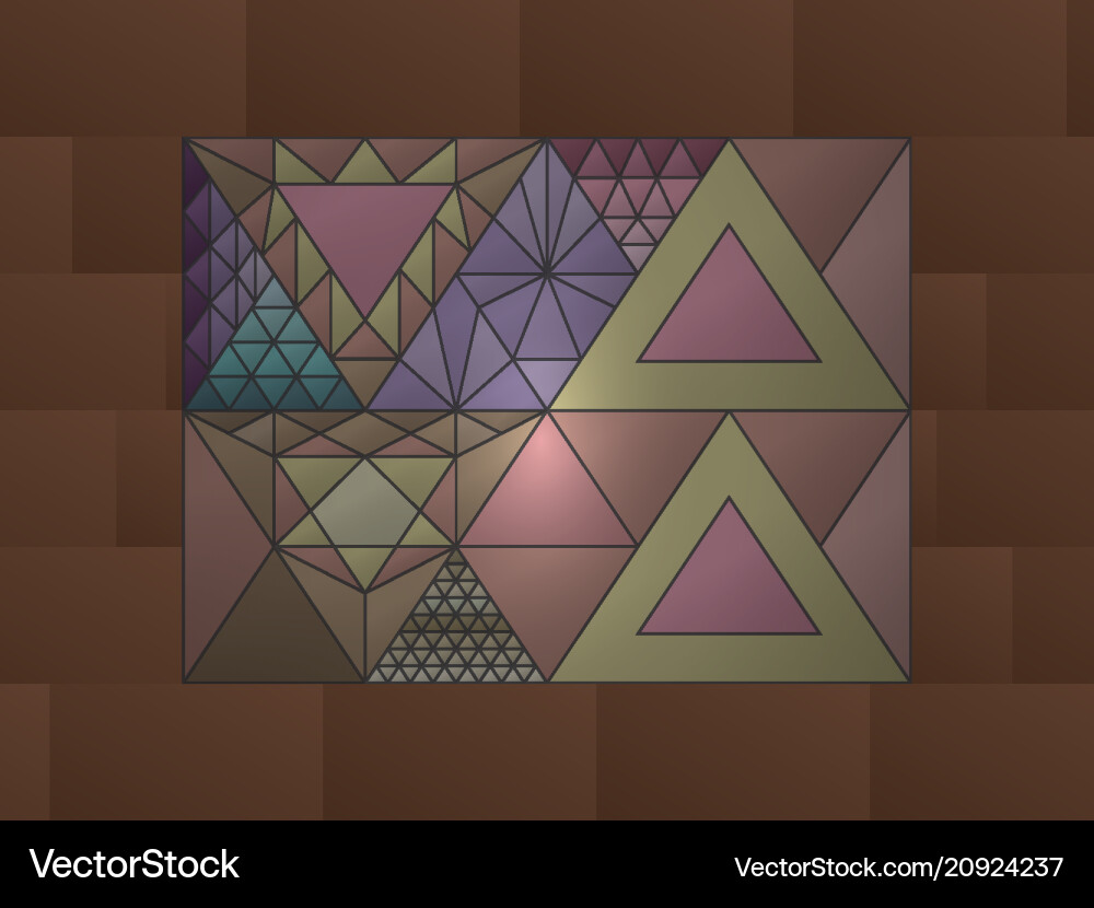 Stained glass window triangulation random Vector Image
