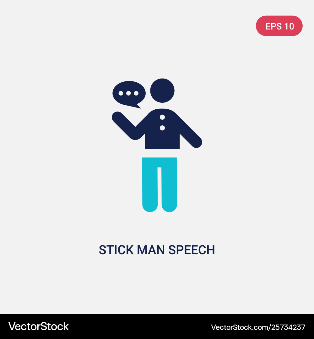 Two color stick man speech icon from behavior Two color stick man speech icon from behavior vector image