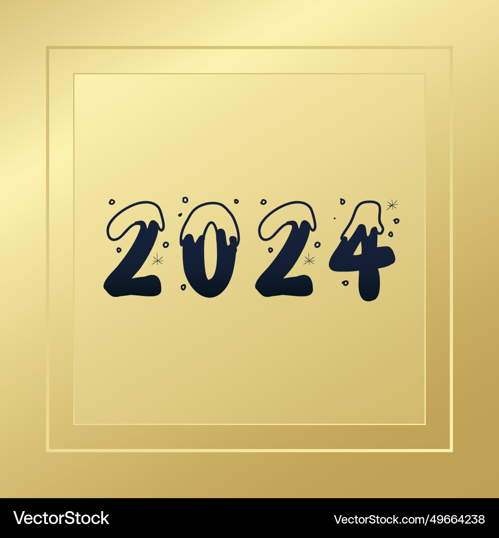 2024 happy new year golden background Vector Image