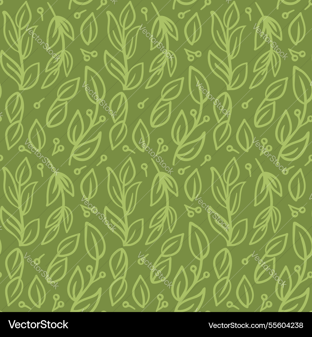 A whimsical doodle trees branch seamless pattern A whimsical doodle trees branch seamless pattern vector image