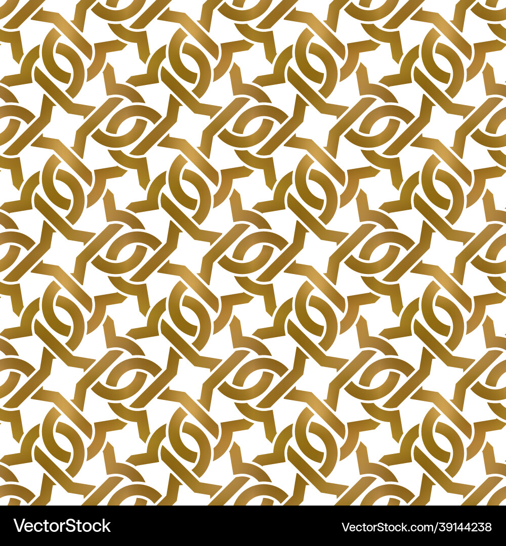 Abstract repeatable background of golden twisted Vector Image