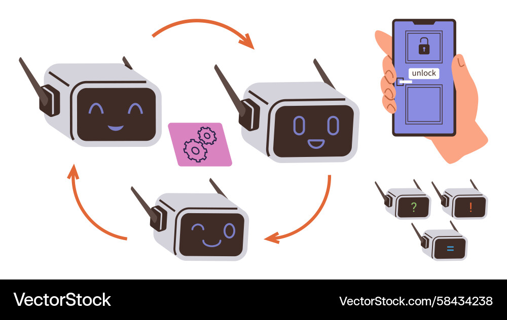 AI Network Connection & Data Flow Vector Image