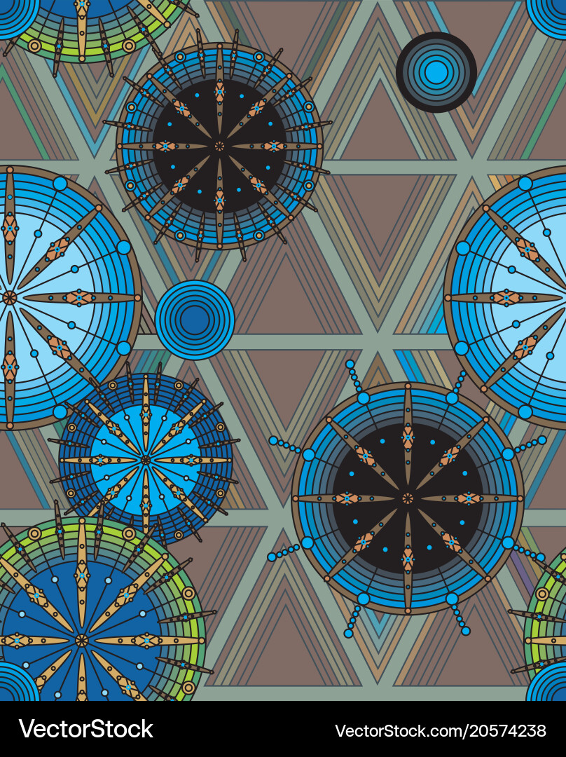Bright pattern of circles and triangles Vector Image
