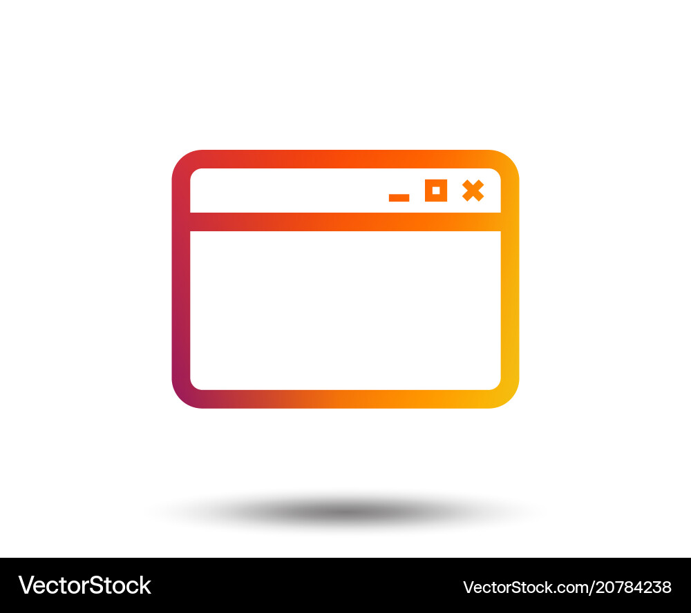 Browser window icon internet page sign vector image