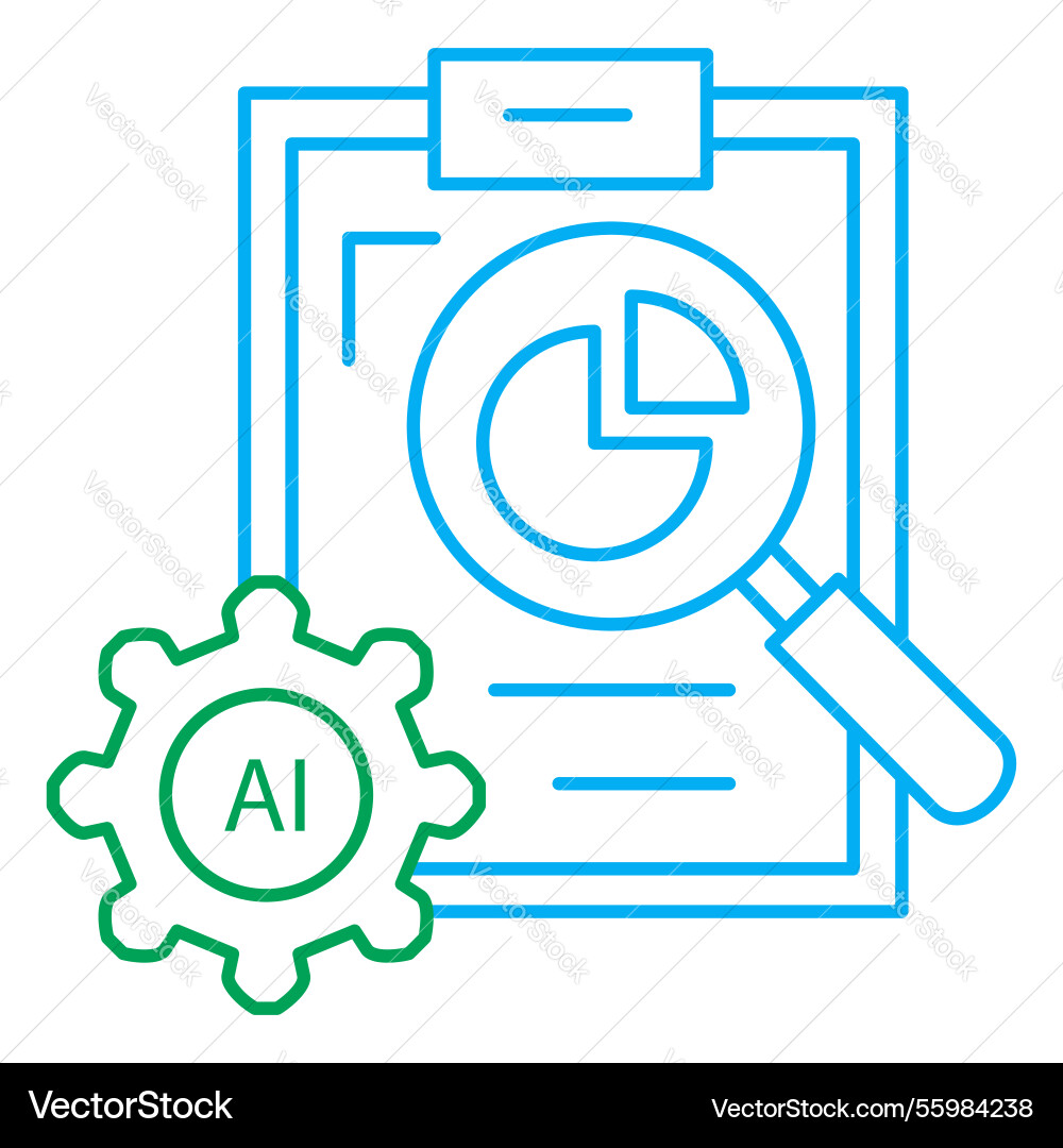 Data and statistics ai automation analysis icon vector image