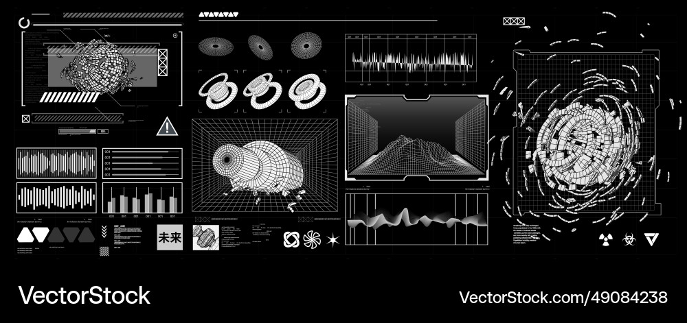 Futuristic shape element hud gui science Futuristic shape element hud gui science Vector Image