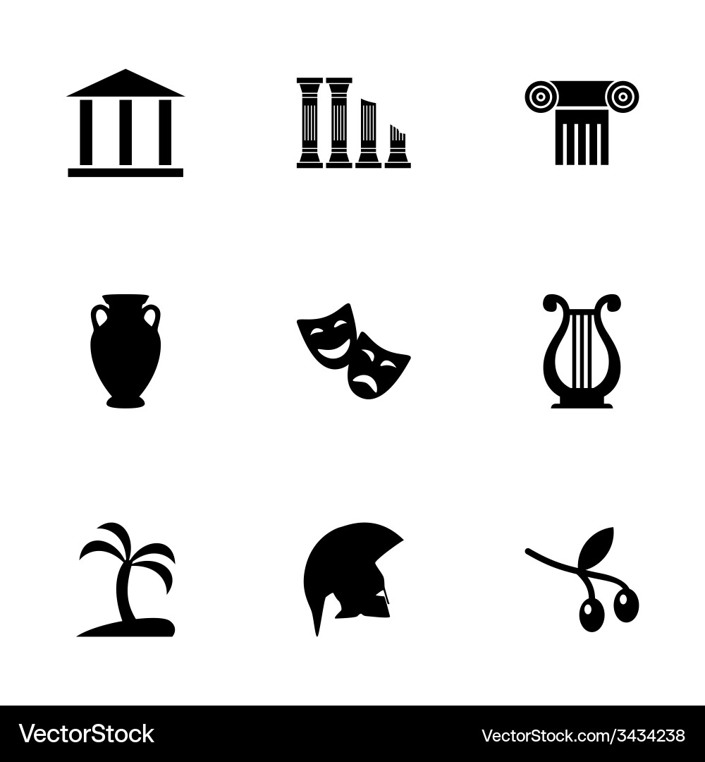 Greece icon set Royalty Free Vector Image - VectorStock