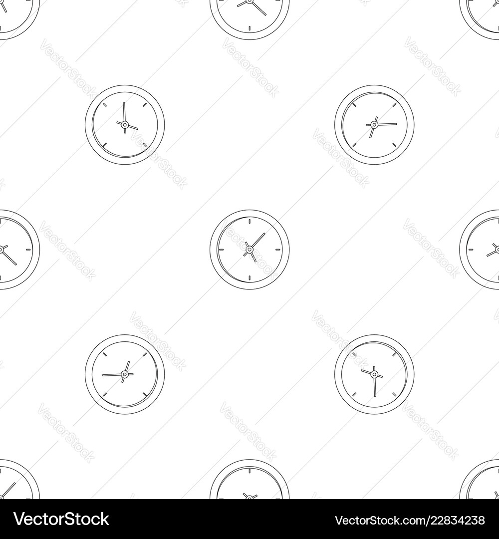 Hanging clock pattern seamless vector image