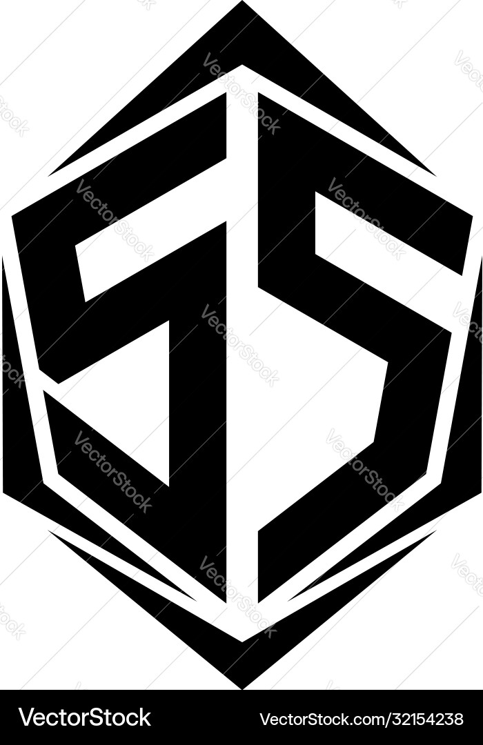 Initial ss logo design with shield style Vector Image