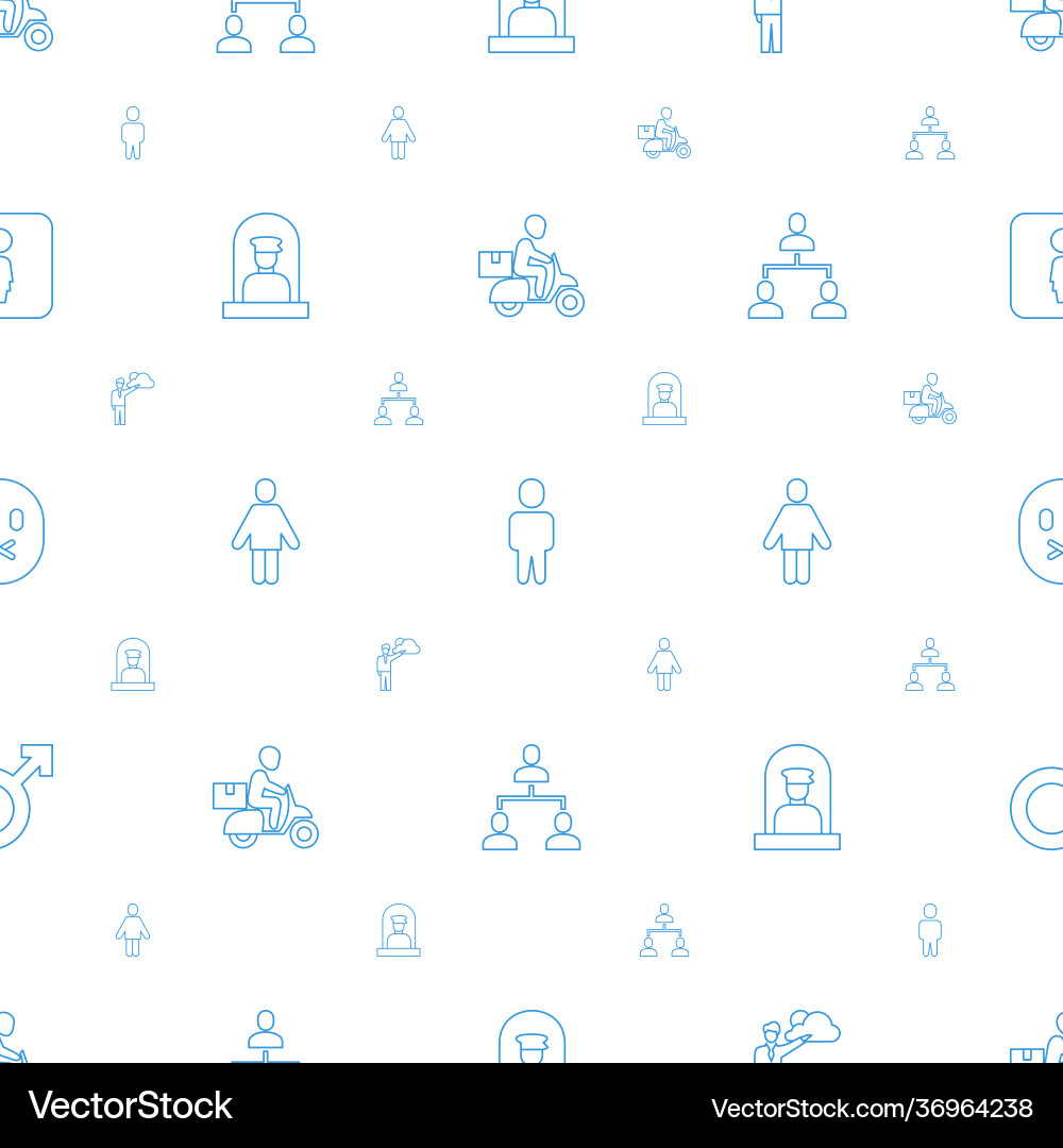 Man icons pattern seamless white background Vector Image