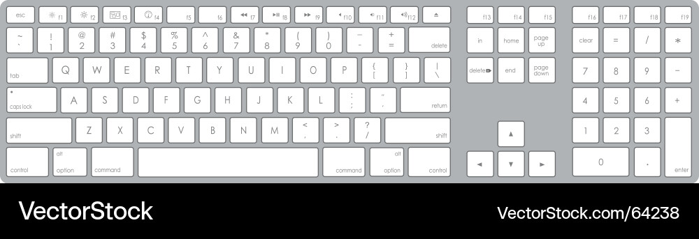 Modern Keyboard with Keys vector image