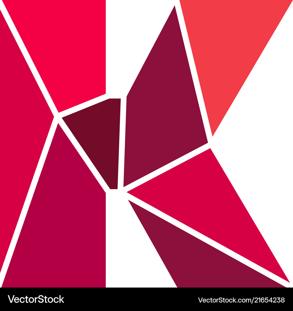 Polygonal K Logotype - Segmented Shape vector image